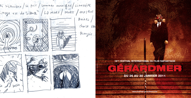 Creation affiche 2011du Festival du Film Fantastique de Gerardmer - croquis